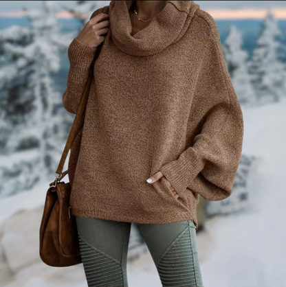 Pull élégant à col écaille de tortue pour femme