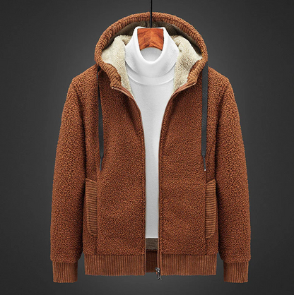 Hoodie Homme Doublé Chaud Fermeture Éclair