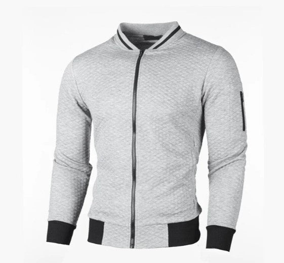 Sweat-shirt homme zippé col montant
