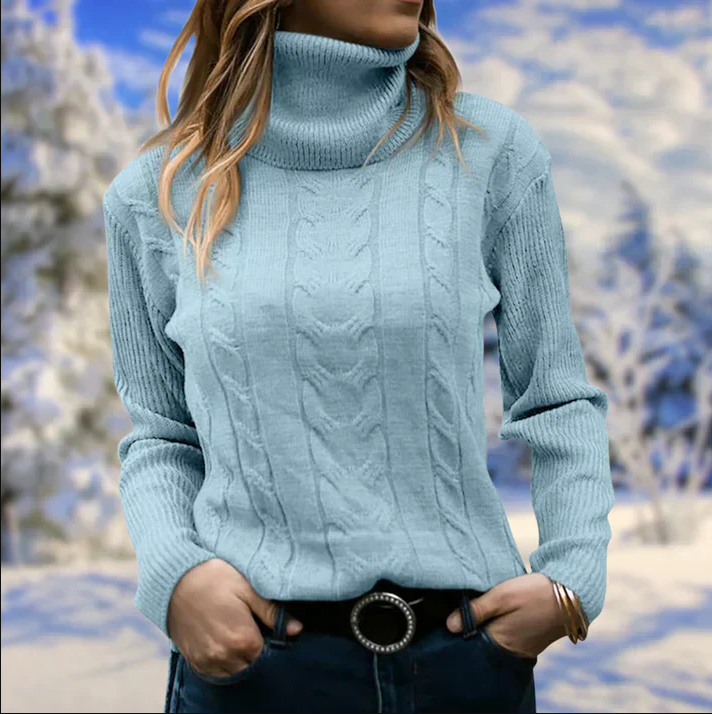 Pull élégant pour femme Col long Hiver