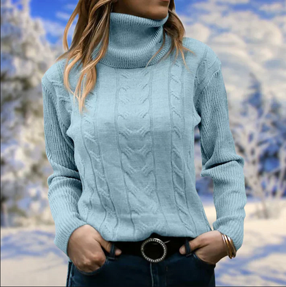 Pull élégant pour femme Col long Hiver