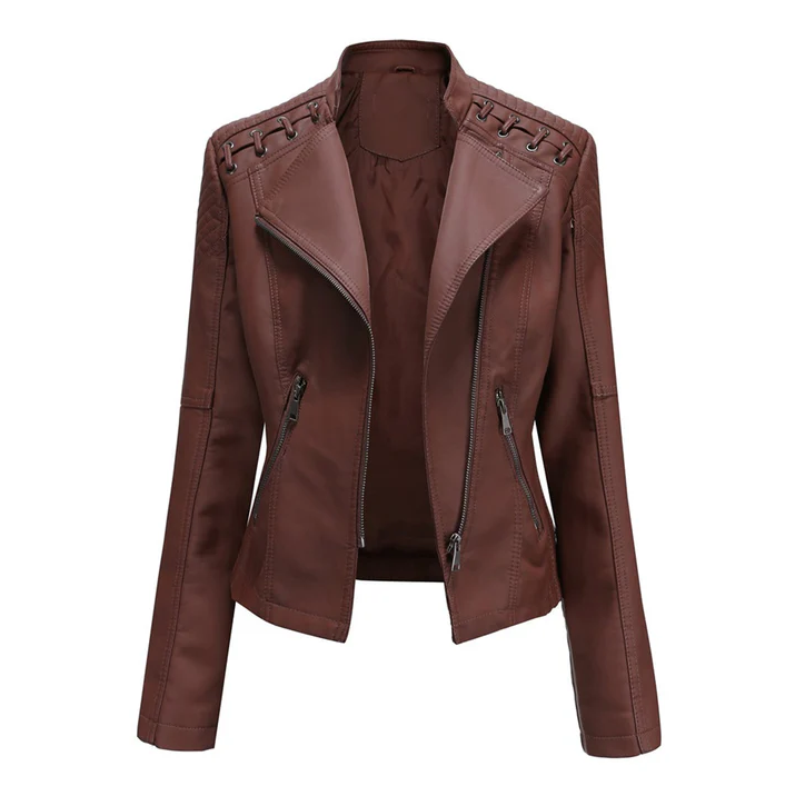 Marie - Veste de motard élégante en cuir