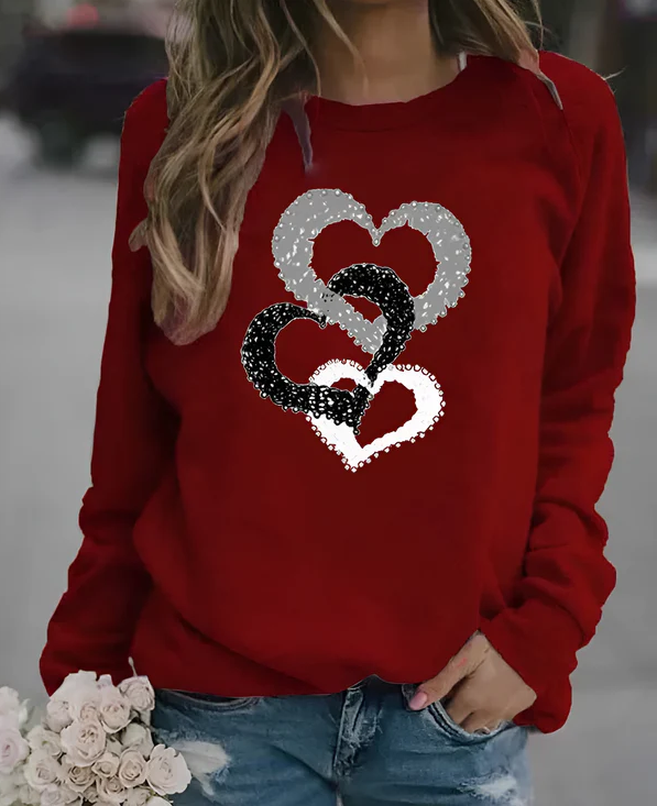 Sweat-shirt de Noël Douillet Hivernal Rouge