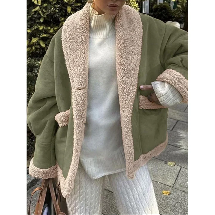Manteau d'hiver moderne noir avec col pour femme