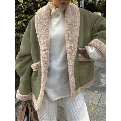 Manteau d'hiver moderne noir avec col pour femme