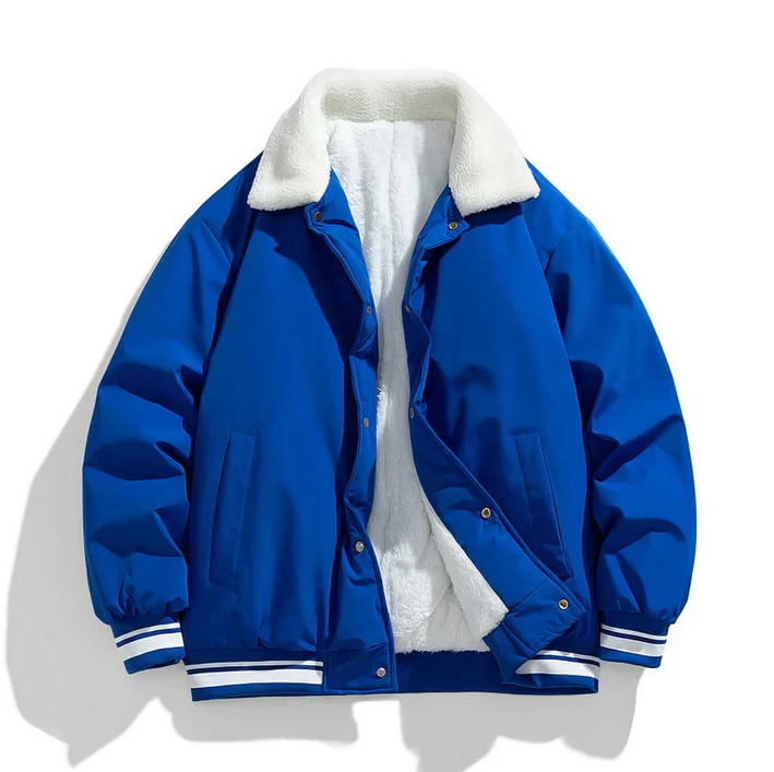 Veste d'hiver homme col fourrure Sherpa chaude isolée