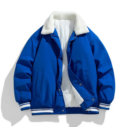 Veste d'hiver homme col fourrure Sherpa chaude isolée