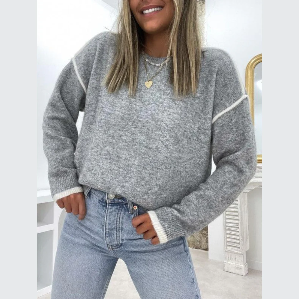 Eleganter Rundhals Pullover Zeitlos Chic - IdealeKleiden