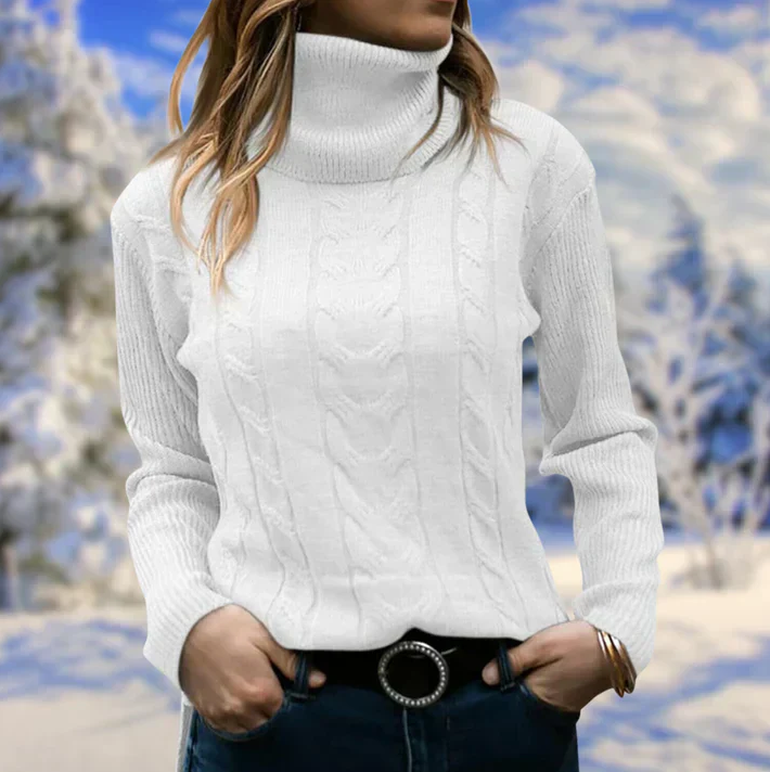 Pull élégant pour femme Col long Hiver