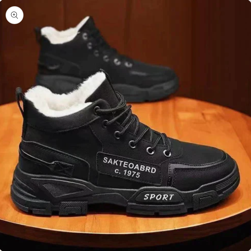 Herren Lederstiefel Elegant Schwarz - IdealeKleiden