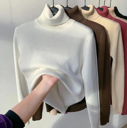 Pull Col Roulé Femme Élégant Qualité Luxe