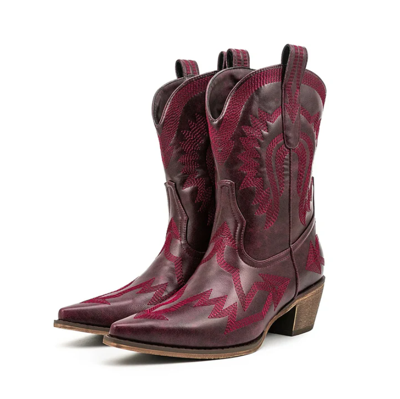 Bottes western classiques en cuir pour femme