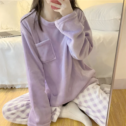 Ensemble de pyjama en polaire doux pour femme