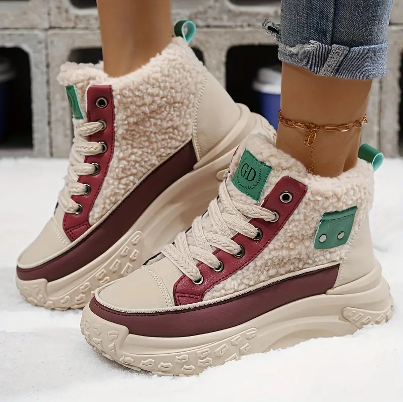 Bottes de neige doublées chaudes pour femmes style hivernal