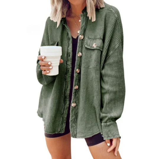 Veste en velours côtelé classique à capuche en coton