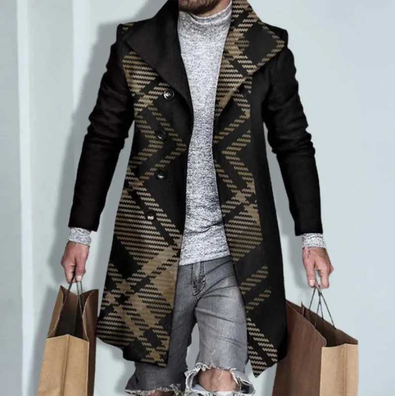 Manteau homme élégant coupe slim long