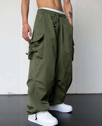 Pantalon confortable pour hommes Coupe ample Élastique