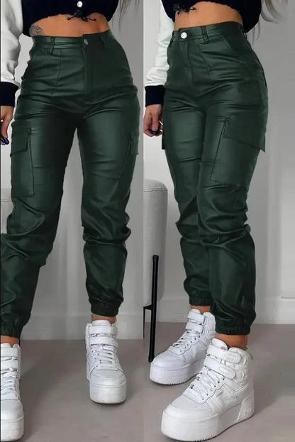 Pantalon cargo en cuir élégant pour homme