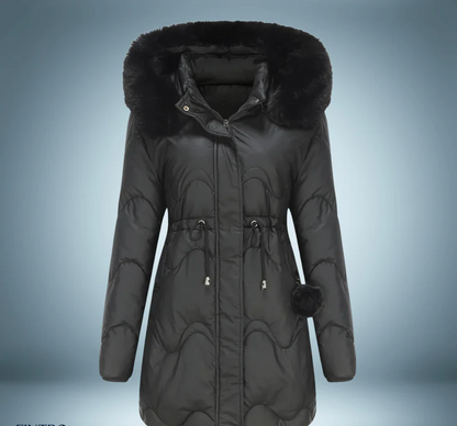 Parka coloré avec col en fourrure douce