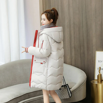 Veste d'hiver coupe-vent à capuche chaude pour femme