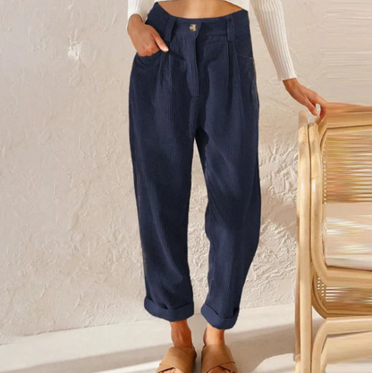 Malia - Pantalon en velours côtelé coupe décontractée