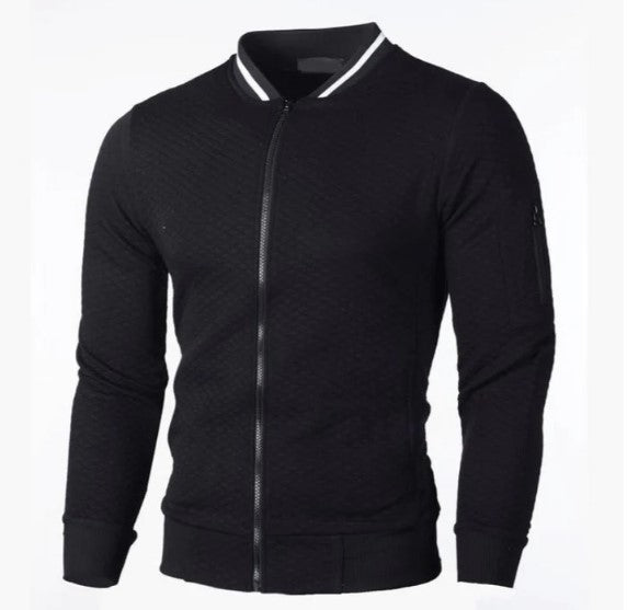 Sweat-shirt homme zippé col montant