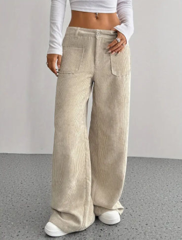 Makara Cordonnée Jambe Large Femme Pantalon