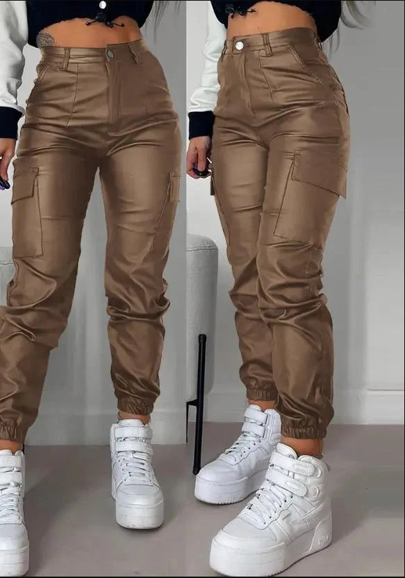 Pantalon cargo en cuir élégant pour homme
