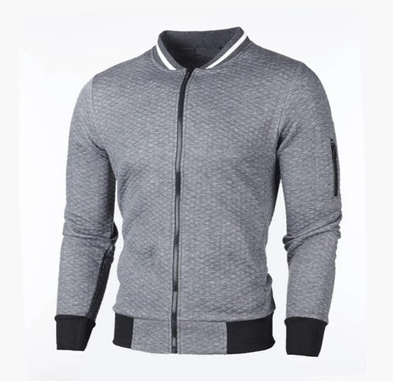 Sweat-shirt homme zippé col montant