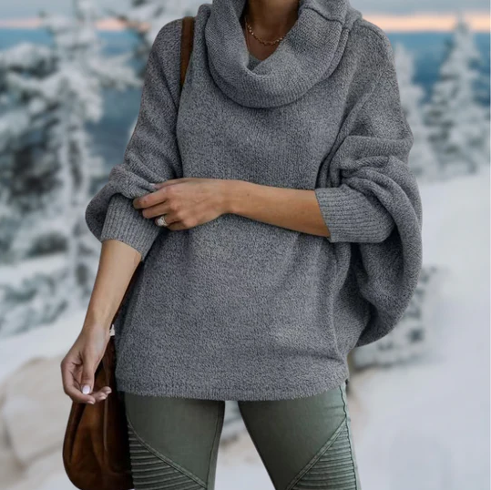 Pull élégant à col écaille de tortue pour femme