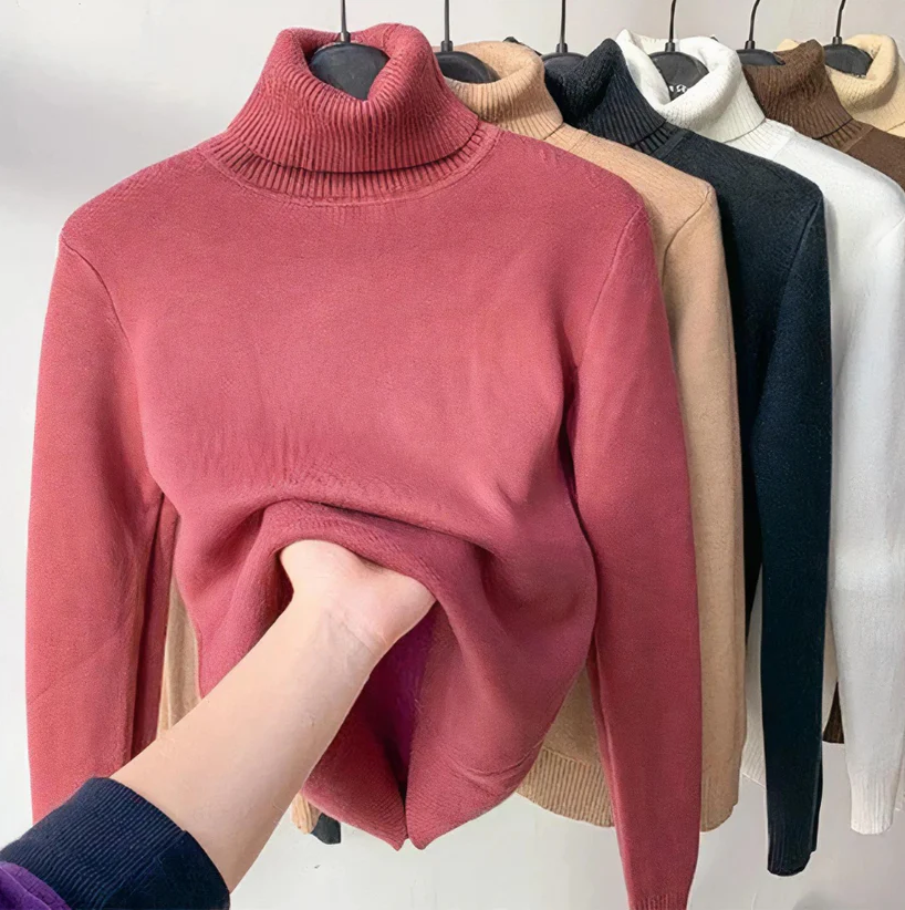 Eleganter Damen Rollkragen Pullover Luxus Qualität - IdealeKleiden