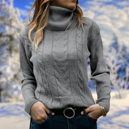 Pull élégant pour femme Col long Hiver