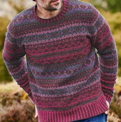 Pull rétro col rond pour femme