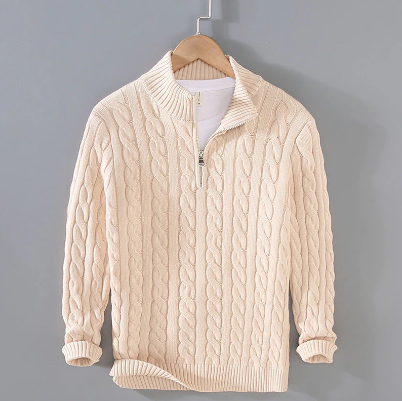 Pull en laine avec demi-zip