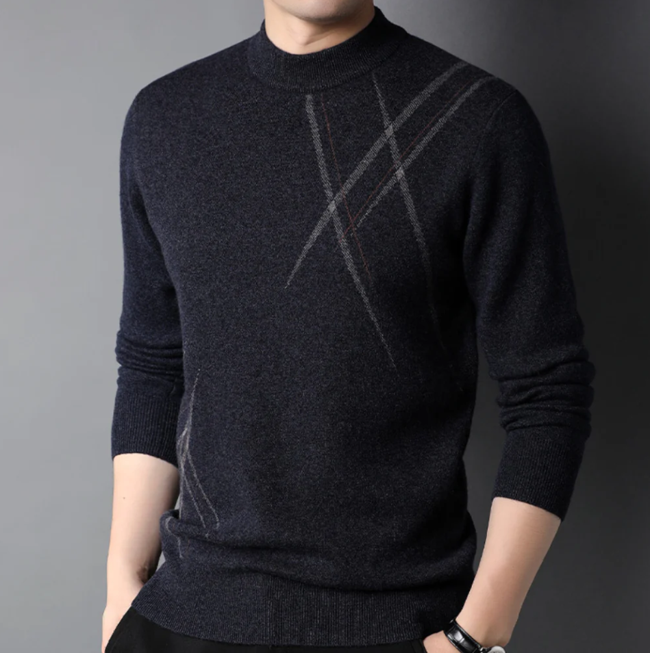 Stylischer Herren Pullover Rundhals Modell - IdealeKleiden