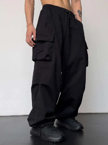 Pantalon confortable pour hommes Coupe ample Élastique