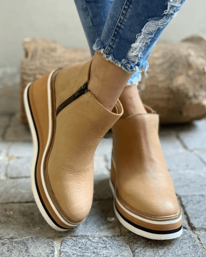 Bottines compensées femme talon haut élégantes