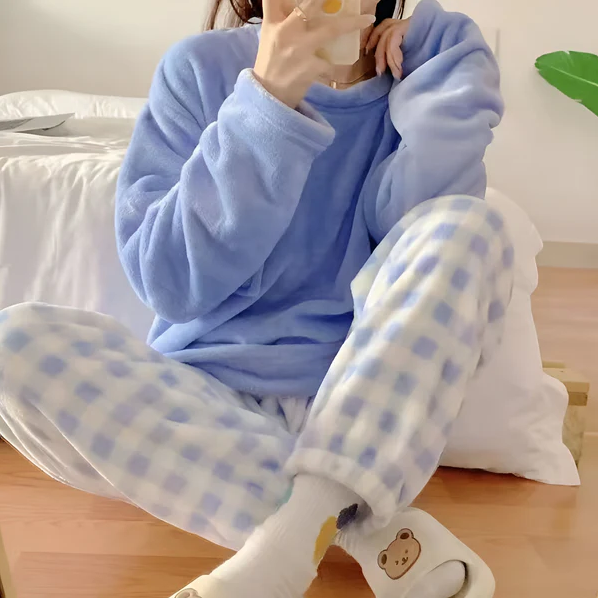 Ensemble de pyjama en polaire doux pour femme