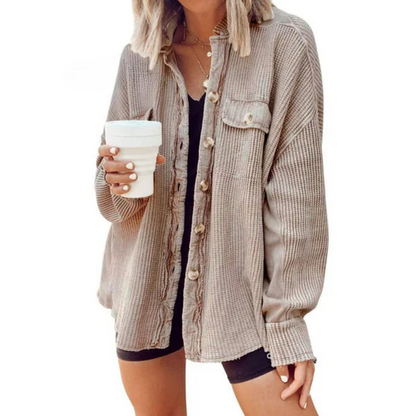 Veste en velours côtelé classique à capuche en coton