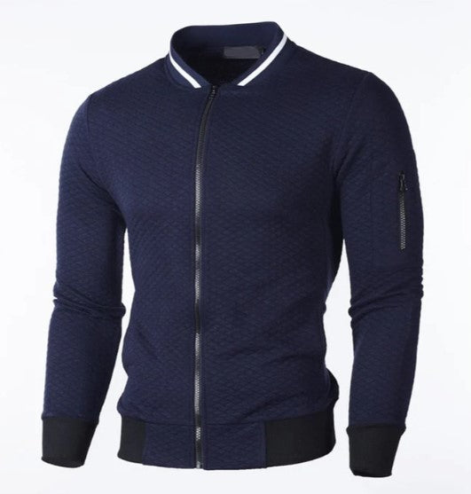 Sweat-shirt homme zippé col montant