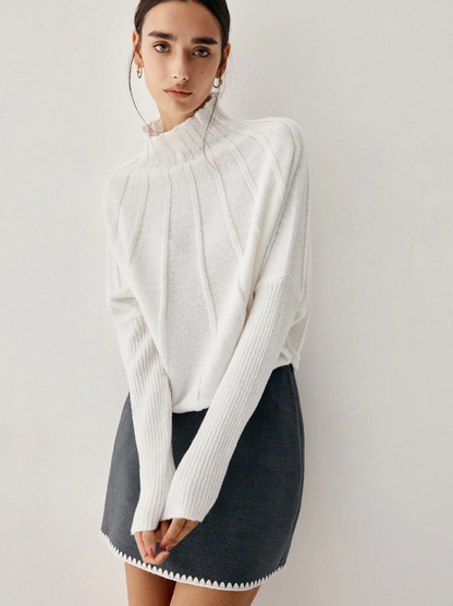 Pull roulé doux pour femme