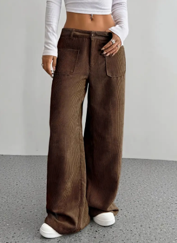 Makara Cordonnée Jambe Large Femme Pantalon