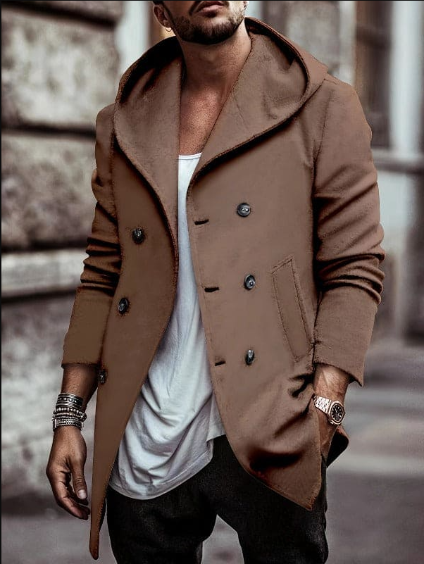 Parka homme chaud à capuche manches longues