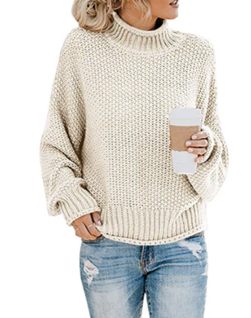 Pull col roulé femme Doux et chaud