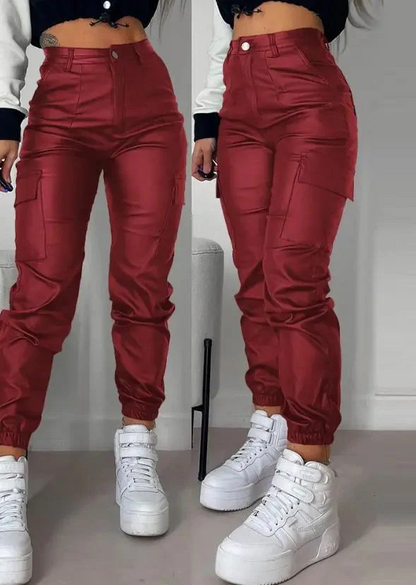 Pantalon cargo en cuir élégant pour homme