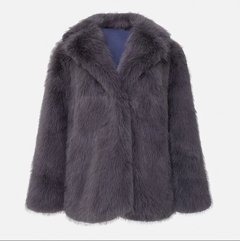 Veste de luxe pour femme Manteau en fausse fourrure douce