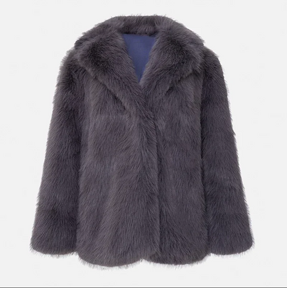 Veste de luxe pour femme Manteau en fausse fourrure douce