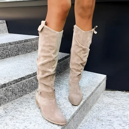 Bottes femme mi-hautes élégantes en cuir