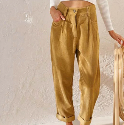 Malia - Pantalon en velours côtelé coupe décontractée