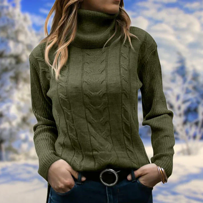 Pull élégant pour femme Col long Hiver